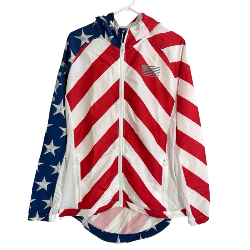 CARBON Flag Jacket with Hood Mens Large Lightweight